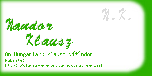 nandor klausz business card